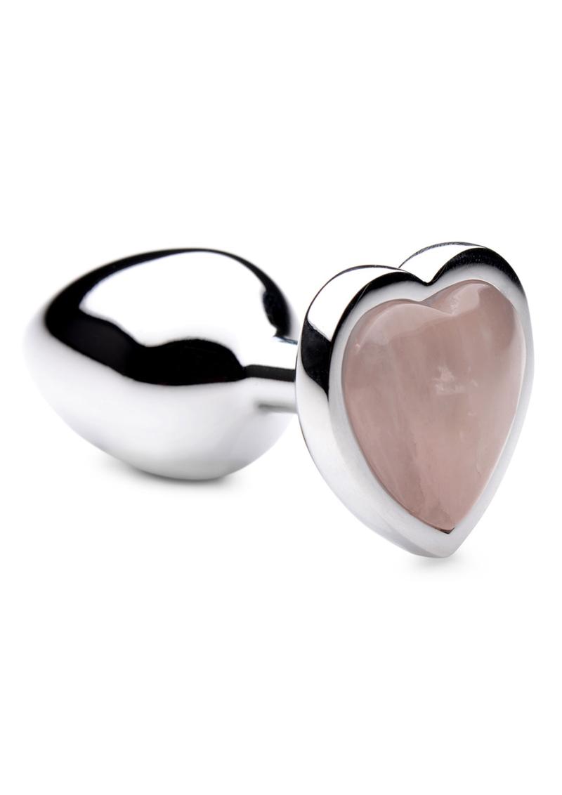 Heart Shaped Rose Quartz Anal Plug