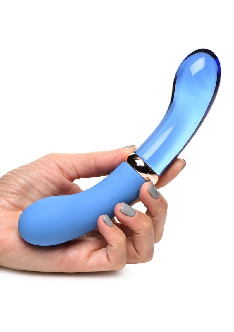 Dual End G-Spot Rechargeable Glass/Silicone Vibrator