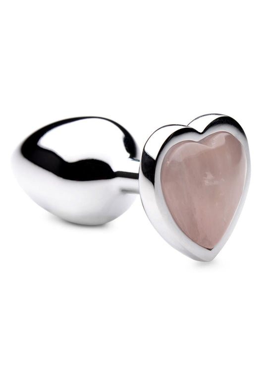 Heart Shaped Rose Quartz Anal Plug