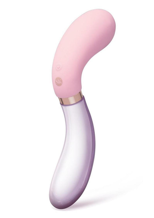 Glass S Shape Rechargeable Silicone Dual End Vibrator