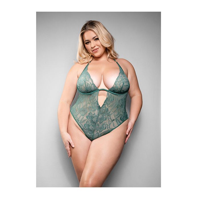 Temptress Lace Teddy-Green