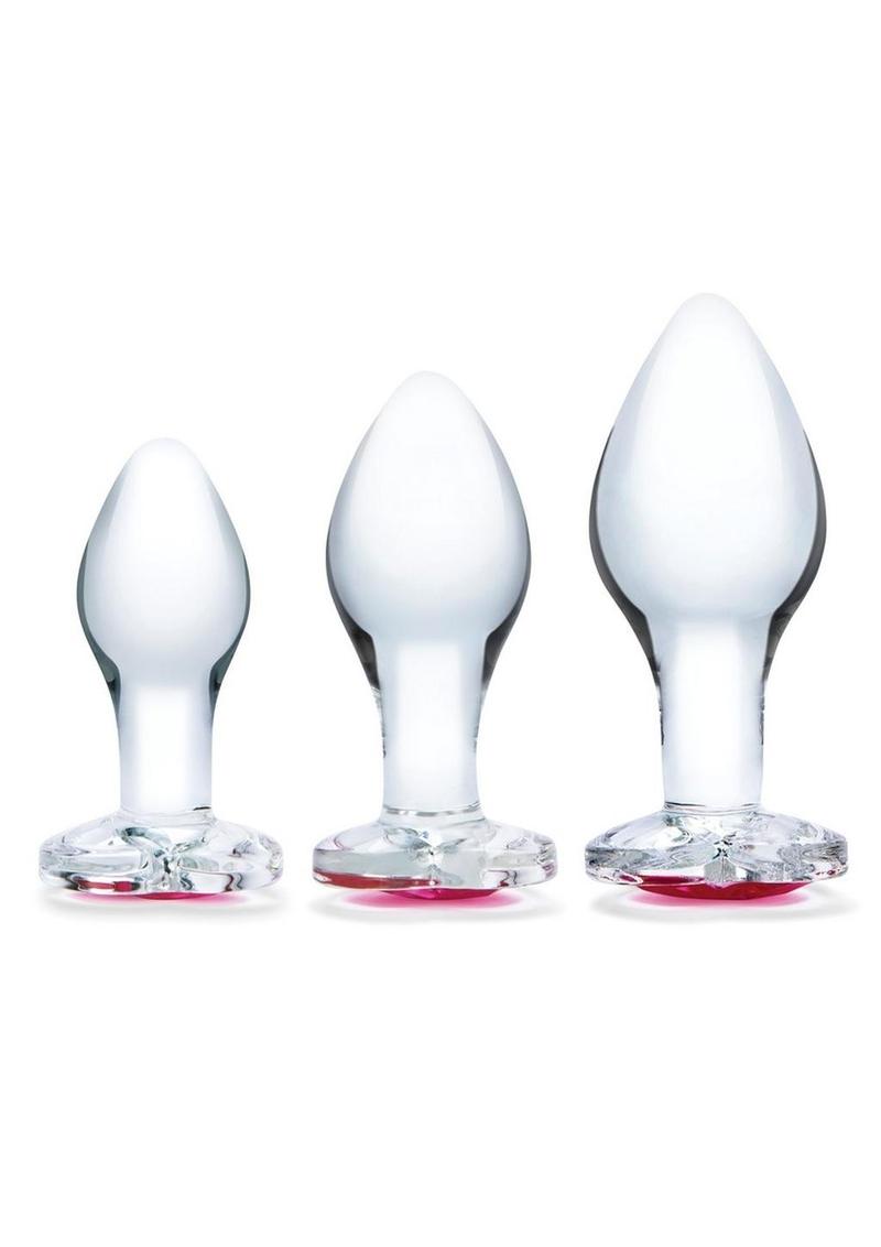 Pink Gem Glass Plug Set