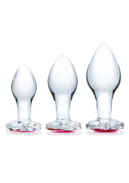 Pink Gem Glass Plug Set