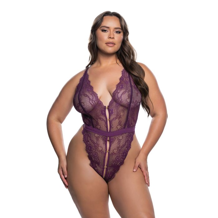 Purple Lace Fetish Teddy