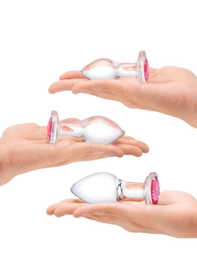 Pink Gem Glass Plug Set