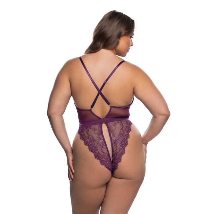 Purple Lace Fetish Teddy